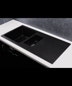 Кухонная мойка MODENA 1,5B2D BLACK METALLIC- фото 2