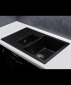 Кухонная мойка MODENA 1,5B1D BLACK METALLIC- фото 2