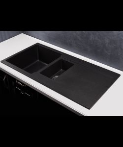 Кухонная мойка MODENA 1,5B2D BLACK- фото 2