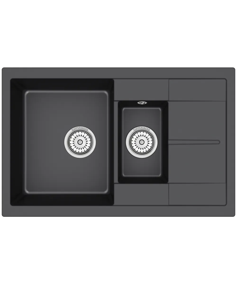 Кухонная мойка MODENA 60 NL 1,5B1D  DEEP BLACK - фото 1