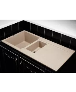 Кухонная мойка MODENA 1,5B2D BEIGE - минифото 2