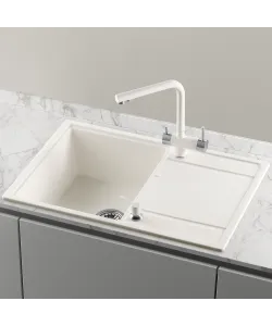 Кухонная мойка Kuppersberg MEGALO 50 1B1D WHITE - минифото 2