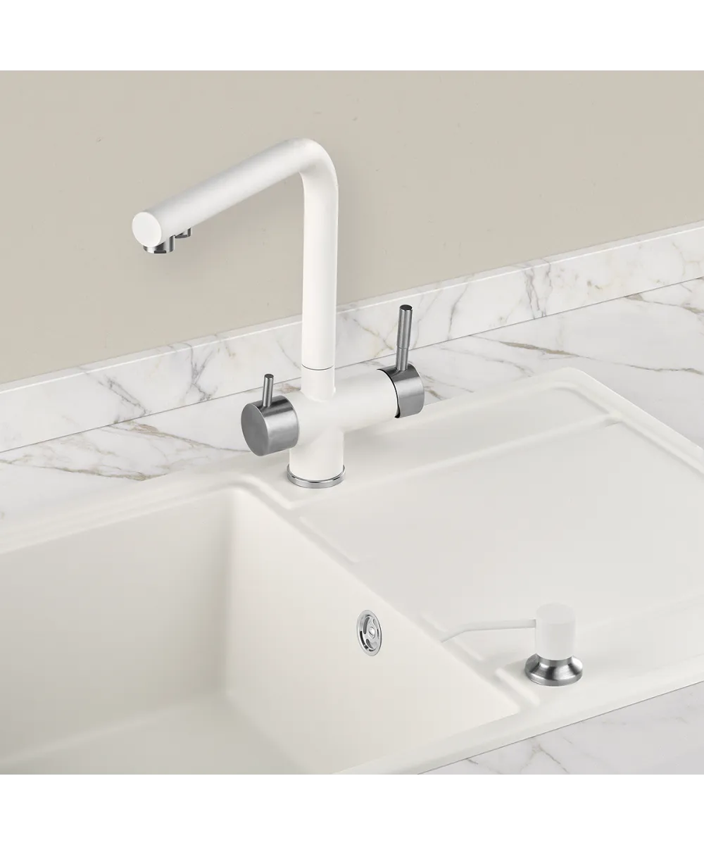 Кухонная мойка Kuppersberg MEGALO 50 1B1D WHITE - фото 3