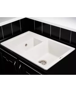 Кухонная мойка MODENA 1,5B1D WHITE - минифото 2