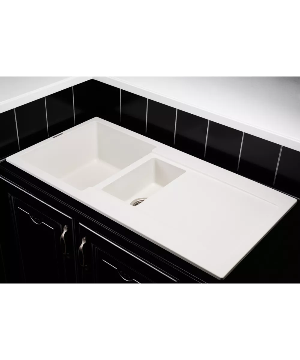 Кухонная мойка MODENA 1,5B2D WHITE - фото 2