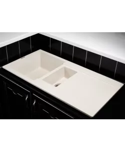 Кухонная мойка MODENA 1,5B2D WHITE ALABASTER - минифото 2