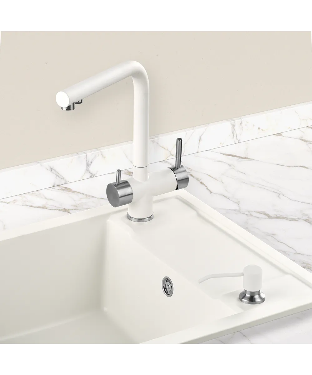 Кухонная мойка Kuppersberg SYMPAGI 50 1B1D WHITE - фото 3