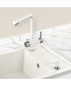 Кухонная мойка Kuppersberg SYMPAGI 50 1B1D WHITE - минифото 3