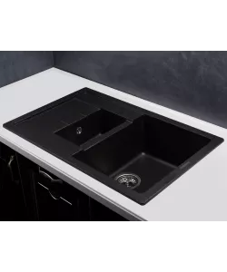 Кухонная мойка MODENA 1,5B1D BLACK - минифото 2