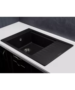 Кухонная мойка MILA 1B1D BLACK - минифото 2