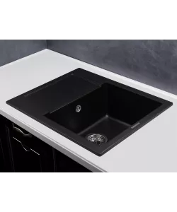 Кухонная мойка MODENA 1B1D BLACK - минифото 2
