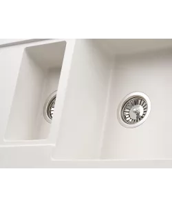 Кухонная мойка MODENA 1,5B2D WHITE - минифото 3