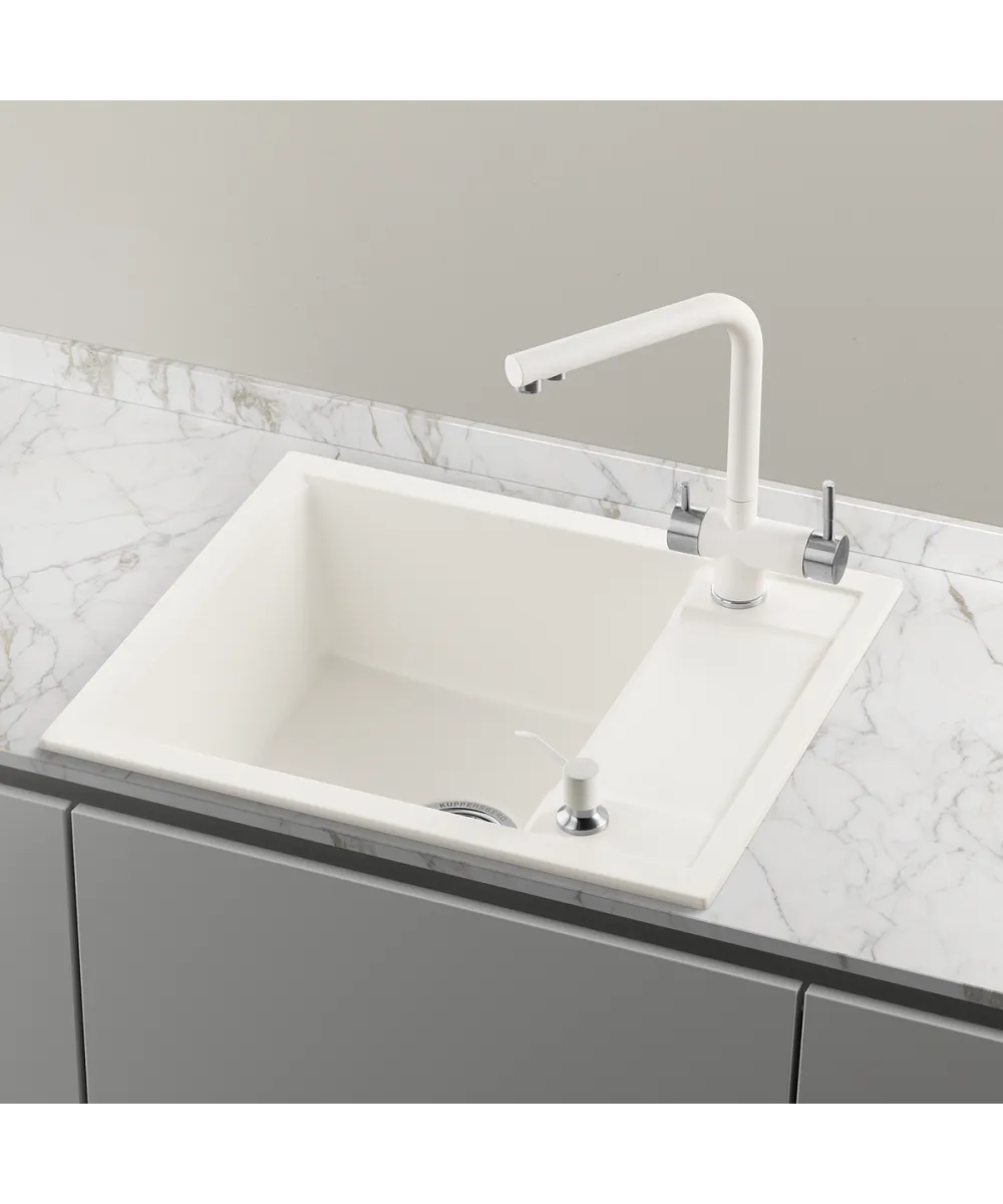 Кухонная мойка Kuppersberg SYMPAGI 50 1B1D WHITE - фото 2