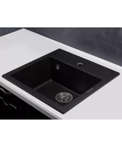 Кухонная мойка MODENA 1B BLACK METAL. - минифото 2